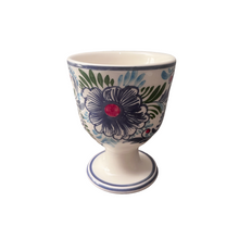 Load image into Gallery viewer, Ceramic Blue Floral Goblet (free USA shipping included)
