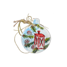 Load image into Gallery viewer, Ceramic Round Christmas Ornament—Multiple design and size choices (free USA shipping included)
