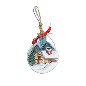 Ceramic Round Christmas Ornament—Multiple design and size choices (free USA shipping included)