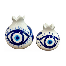 Load image into Gallery viewer, Ceramic Evil Eye Pomegranate (free USA shipping included)
