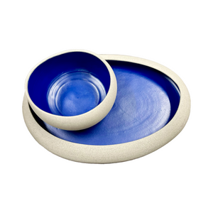 Ceramic Stoneware Blue Glazed Bowl (free USA shipping included)