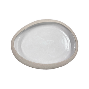 Ceramic Stoneware White Glazed Platter (free USA shipping included)