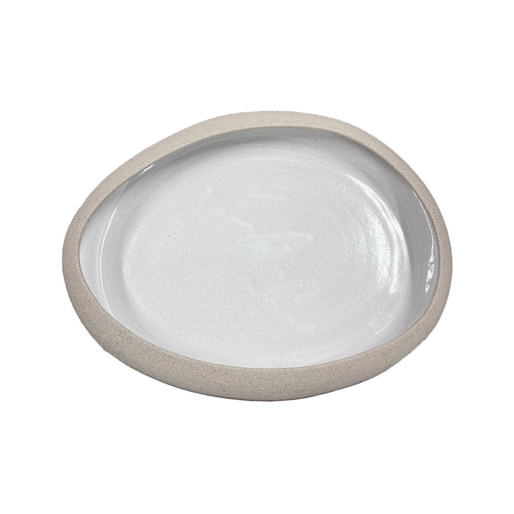 Ceramic Stoneware White Glazed Platter