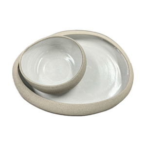 Ceramic Stoneware White Glazed Platter