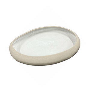Ceramic Stoneware White Glazed Platter (free USA shipping included)