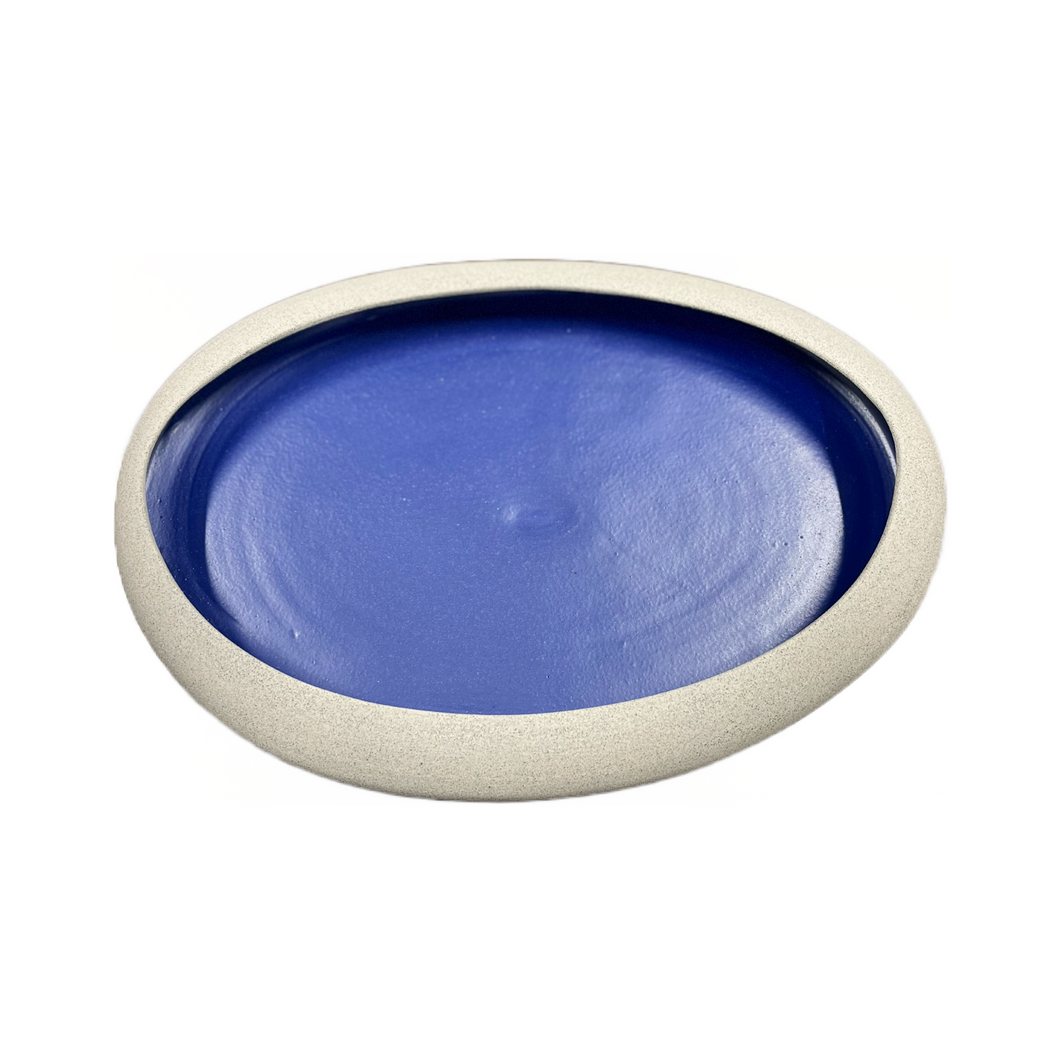 Ceramic Stoneware Blue Glazed Platter