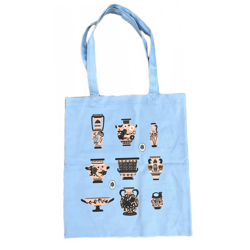 Cotton Tote Bag Greek Vases Design (free USA shipping included)