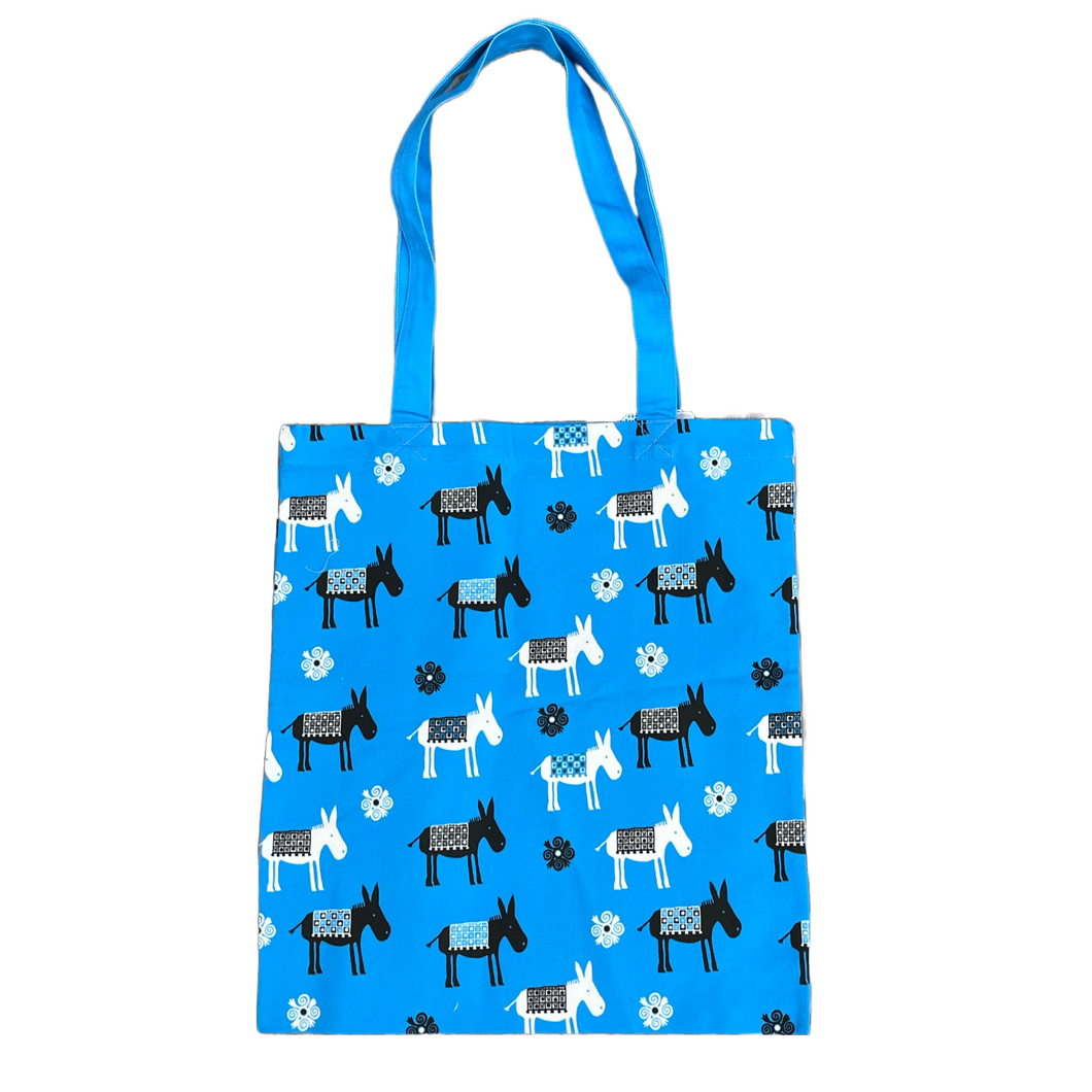 Cotton Tote Bag Donkeys Design (free USA shipping included)
