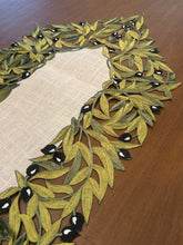 Load image into Gallery viewer, Laser Cut Leaves and Olives Border Table Runner (free USA shipping included)

