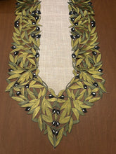 Load image into Gallery viewer, Laser Cut Leaves and Olives Border Table Runner (free USA shipping included)
