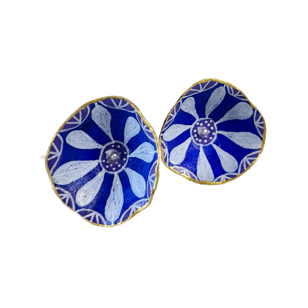 Papier Mache “Evdoxia” Earrings (free USA shipping included)