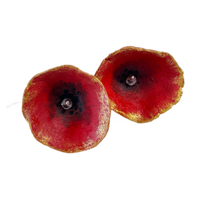 Papier Mache “Poppies” Earrings (free USA shipping included)