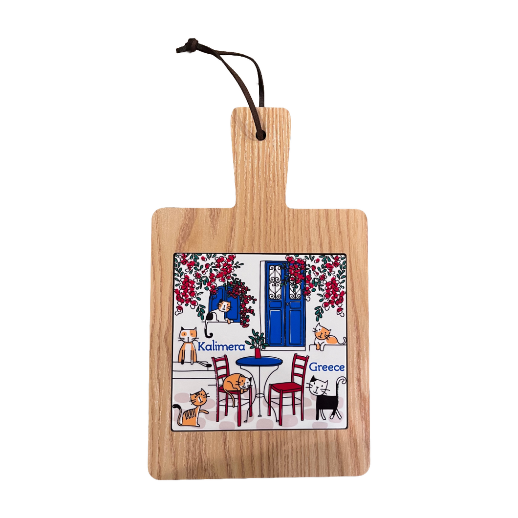 Wall Hanging Decorative Board with Taverna Cats Design (free USA shipping included)