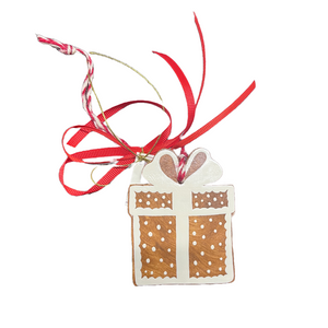 Ceramic Gingerbread Ornament: Christmas Gift (free USA shipping included)