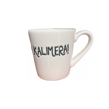 Load image into Gallery viewer, Ceramic Καλημέρα/Kalimera Etched Espresso Cup (free USA shipping included)
