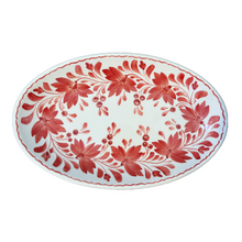 Load image into Gallery viewer, Ceramic Red Floral Oval Platter (free USA shipping included)
