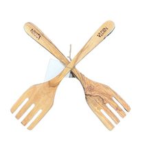 Load image into Gallery viewer, Olivewood Salad Serving Fork Set (free USA shipping included)
