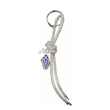 Load image into Gallery viewer, Greek Flag and Cross Keychain (free USA shipping included)
