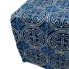 Load image into Gallery viewer, &quot;Greece&quot; Block Print Tablecloth (free USA shipping included)
