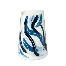 Load image into Gallery viewer, Ceramic Vase with Spout and Waves Design (free USA shipping included)
