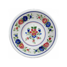 Load image into Gallery viewer, Ceramic 8” Bowl with Blue and Red Floral Design (free USA shipping included)
