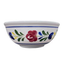 Load image into Gallery viewer, Ceramic 8” Bowl with Blue and Red Floral Design (free USA shipping included)
