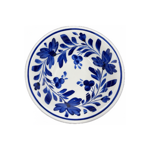 Ceramic 6.5” Bowl with Blue Floral Design (free USA shipping included)