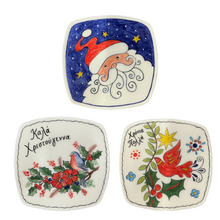 Load image into Gallery viewer, Ceramic Christmas Square 7” Plate—Multiple design choices (free USA shipping included)
