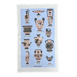 Cotton Tea Towel Greek Pots Design (free USA shipping included)