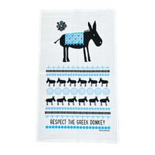 Load image into Gallery viewer, Cotton Tea Towel Greek Donkey Design (free USA shipping included)
