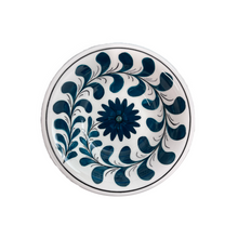 Load image into Gallery viewer, Ceramic 6.5” Bowl with Teal Floral Design (free USA shipping included)
