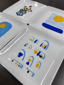 Ceramic Cats in the Sun Square Tray (free USA shipping included)