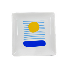 Load image into Gallery viewer, Ceramic Sea Sun Sky Square Tray (free USA shipping included)
