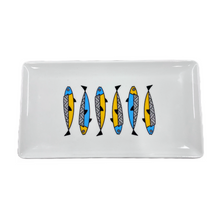 Load image into Gallery viewer, Ceramic Sardines Rectangular Tray (free USA shipping included)
