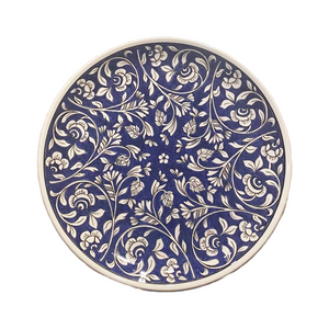 Ceramic 11.5” Round Platter Florals and Branches Design