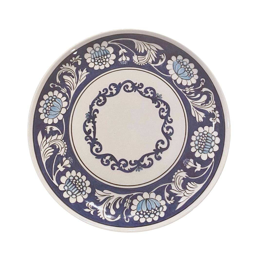 Ceramic 11.5” Round Platter with Border (free USA shipping included)