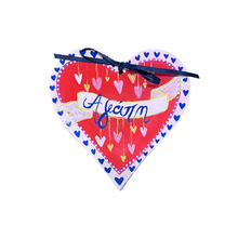 Load image into Gallery viewer, Wooden Painted Heart Magnet (free USA shipping included)
