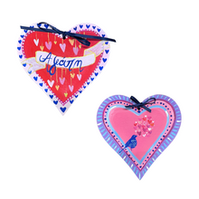 Load image into Gallery viewer, Wooden Painted Heart Magnet (free USA shipping included)
