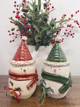 Load image into Gallery viewer, Ceramic Hollow Snowman Votive—3 color choices (free USA shipping included)
