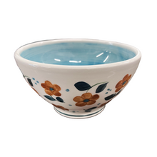 Load image into Gallery viewer, Ceramic Teal Floral Bowl
