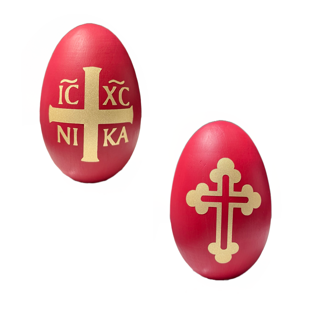 IC XC NIKA and Cross Red Wooden Egg (free USA shipping included)only one left