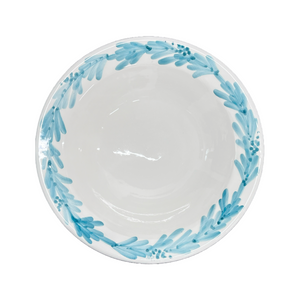 Ceramic 10” Bowl with Turquoise Branch Design (free USA shipping included)