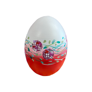 Easter Wooden Egg Red Hydrangeas (free USA shipping included)