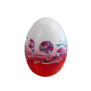 Easter Wooden Egg Red Hydrangeas (free USA shipping included)