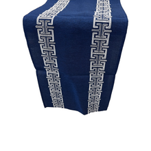 Load image into Gallery viewer, Blue Runner with Greek Key Embroidery (free USA shipping included)
