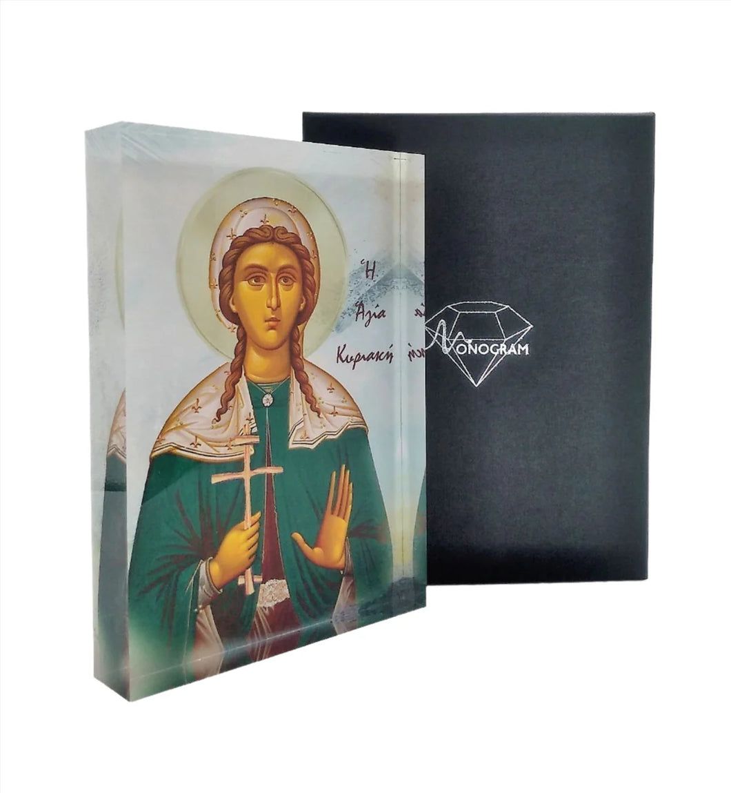 Plexiglass Orthodox Icon: St. Kyriaki/Αγία Κυριακή (free USA shipping included)