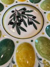 Load image into Gallery viewer, Ceramic 10.5” Olive Branch Egg Platter (free USA shipping included)
