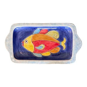 Ceramic Fish Tray with Handles (free USA shipping included)