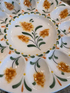 Ceramic 10.5” Goldenrod Floral Egg Platter (free USA shipping included)