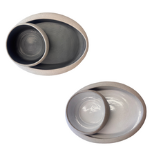 Load image into Gallery viewer, 2-Piece Set: Ceramic Stoneware Glazed Platter and Bowl (2 color choices)
